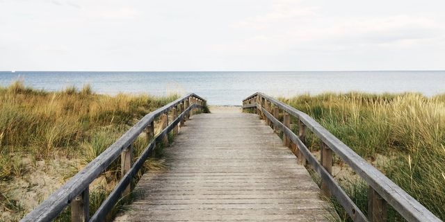 A wooden path to  the baltic sea 