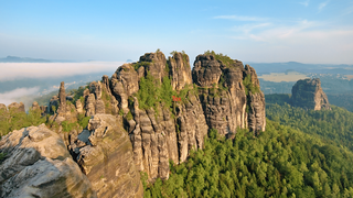 Felsformation Sächsische Schweiz von oben