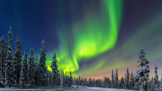 Nordlichter bzw. Polarlichter in Finnland im Winter