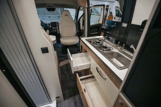 Mooveo van kitchen units with drawers and storage space 
