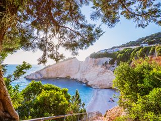 Coastal hiking trail on Lefkada Greece
