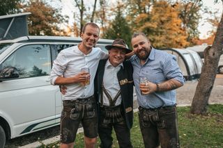 Three CamperBoys employees together at the Oktoberfest.