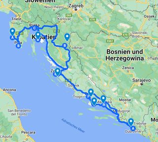 Übersicht über die Kroatien Rundreise mit vielen Geheimtipps 